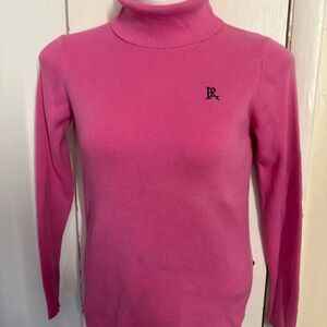 Vintage Polo Jeans Company Ribbed Pink Turtleneck Sweater XL